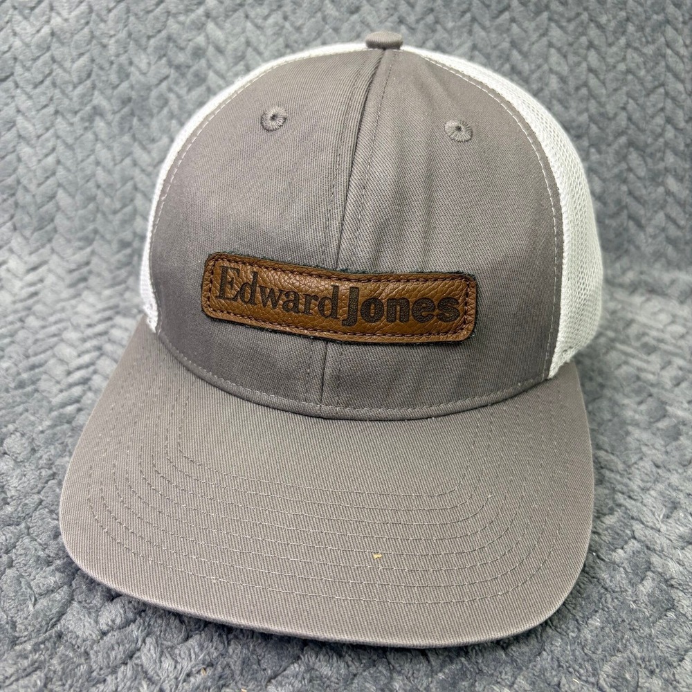 Edward Jones Quake City Caps Grey White Trucker Hat Snapback Mesh Logo Cap